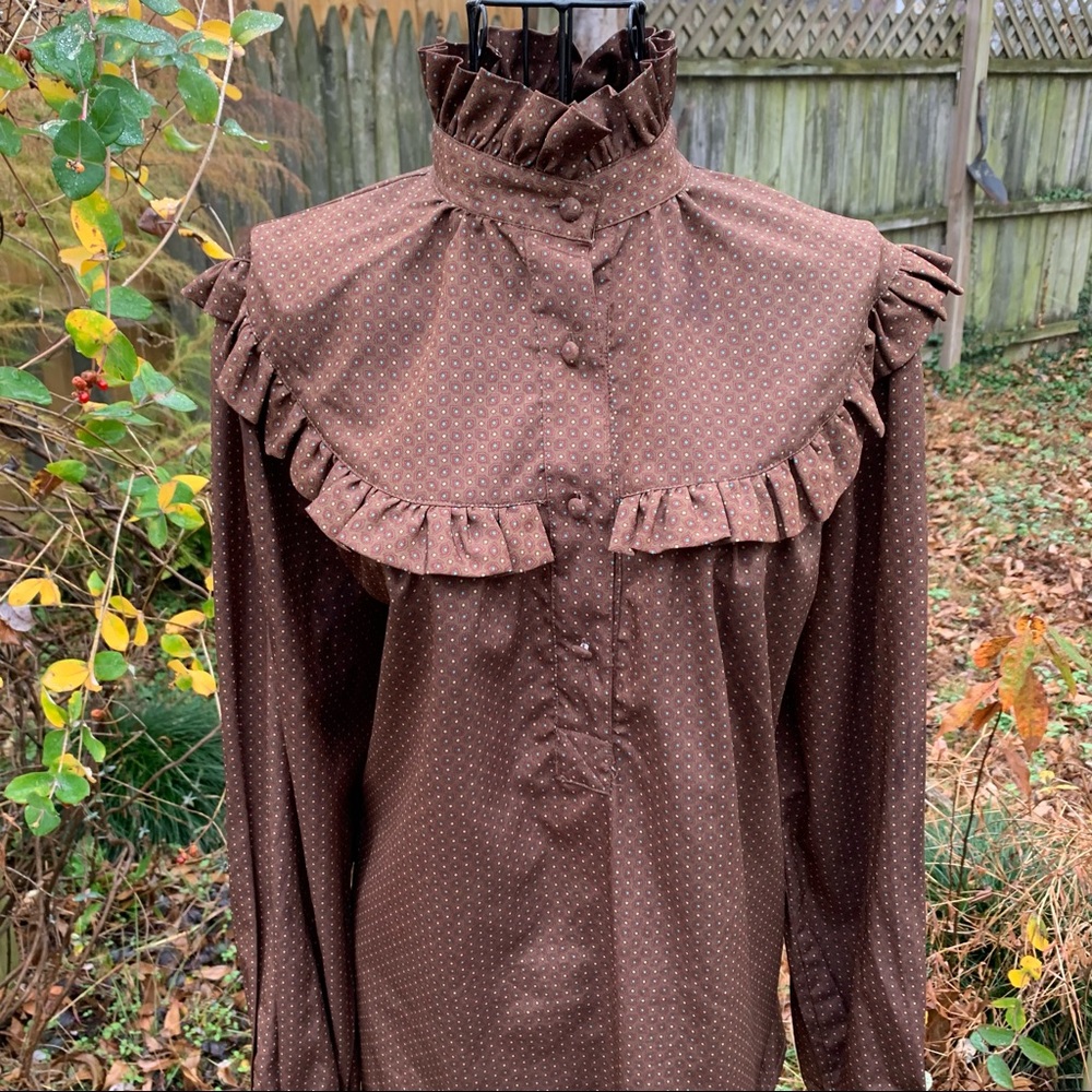 Vintage Chaus Boho Prairie Cottagecore Top Shirt - Picture 2 of 15